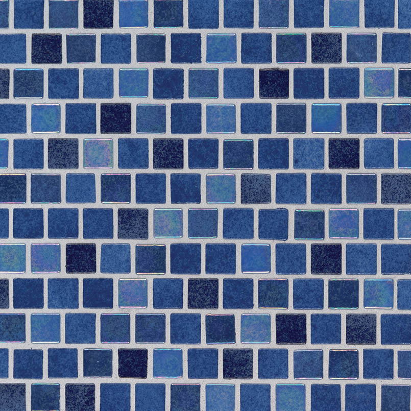 Hawaiian Blue 1x1x4mm Staggered Glass Mosaic Tile