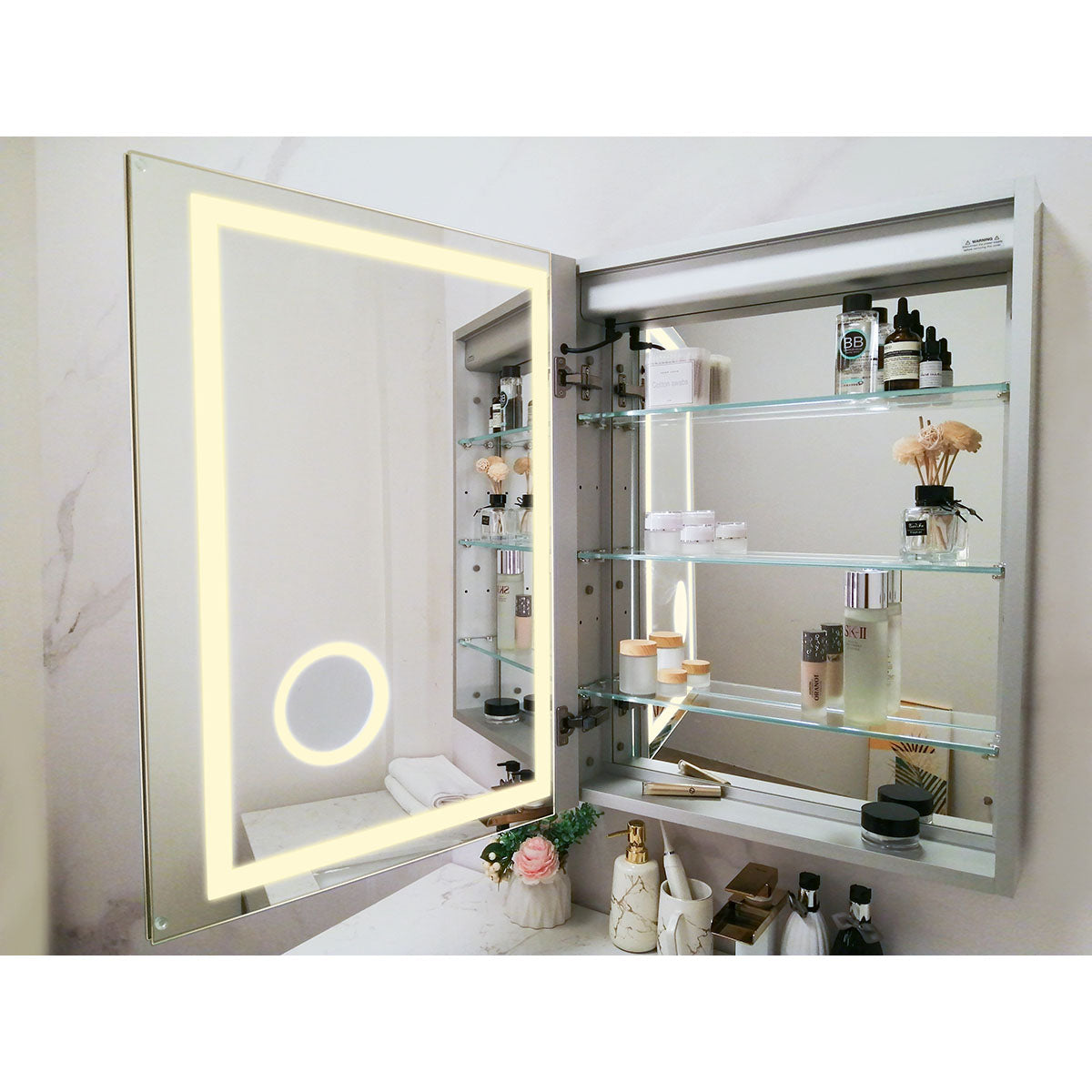 20" LED Ana Medicine Cabinet (Surface Mount/Recessed) (Left Hinge) led medicine cabinet - Shop at Home Craft Studio - 9