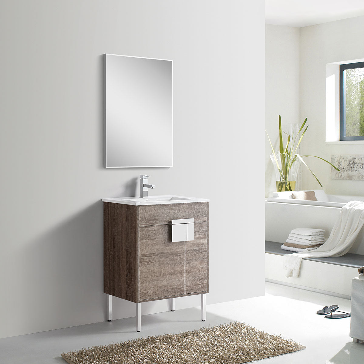 24" V9003 Vanity with Ceramic Sink (Sonoma Oak) bathroom vanities - Shop at Home Craft Studio - 1