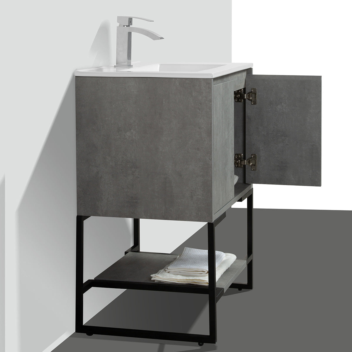 24" V9006 Allen Vanity with Ceramic Sink (Cement Grey) vanity - Shop at Home Craft Studio - 2