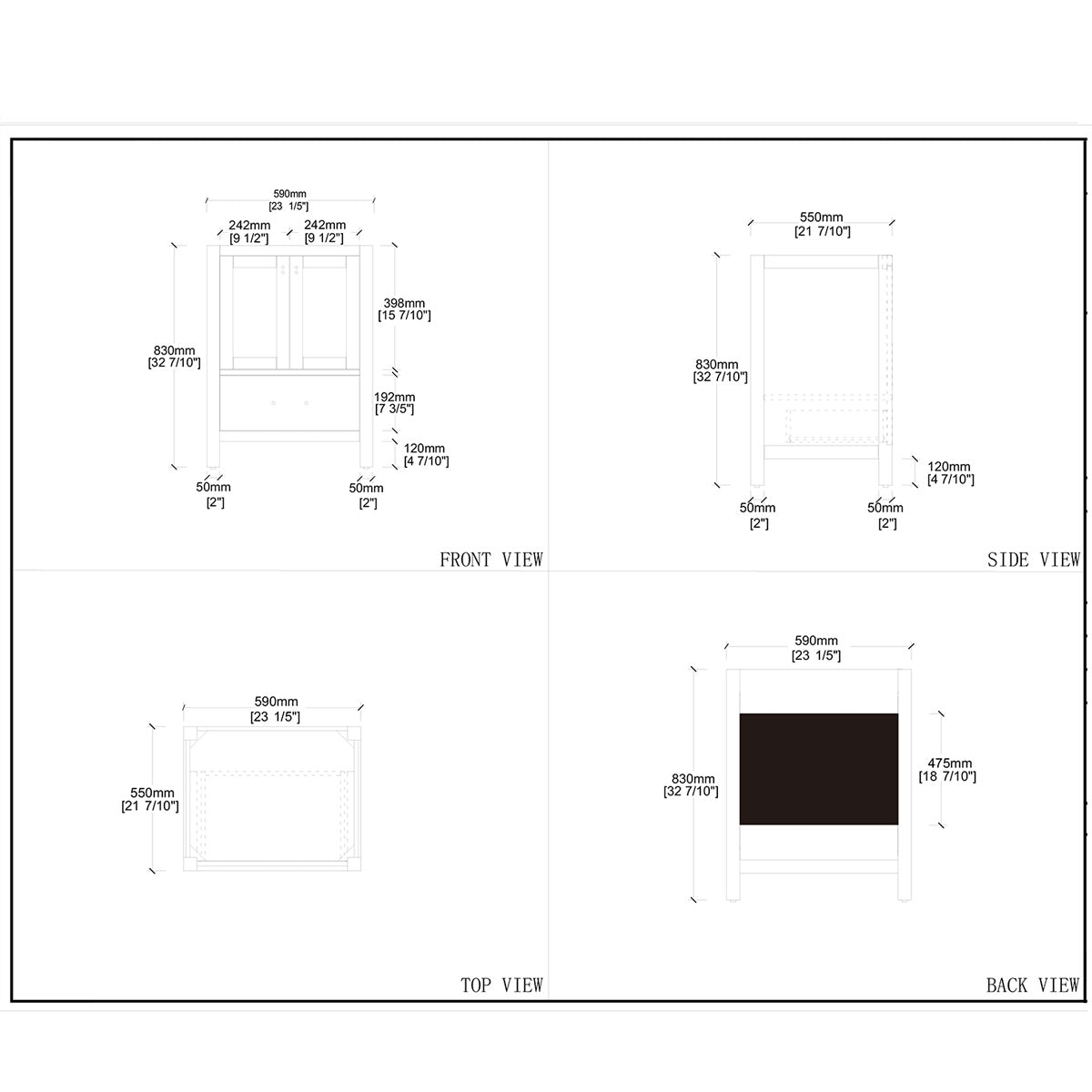 24" V9008 Vanity & Quartz Countertop Combo (Matte Grey) bathroom vanities - Shop at Home Craft Studio - 7