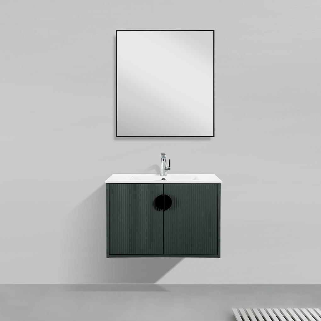 30" V9015 Series Wall Hung Vanity & Ceramic Sink (Ash Green) - Shop at Home Craft Studio - 2