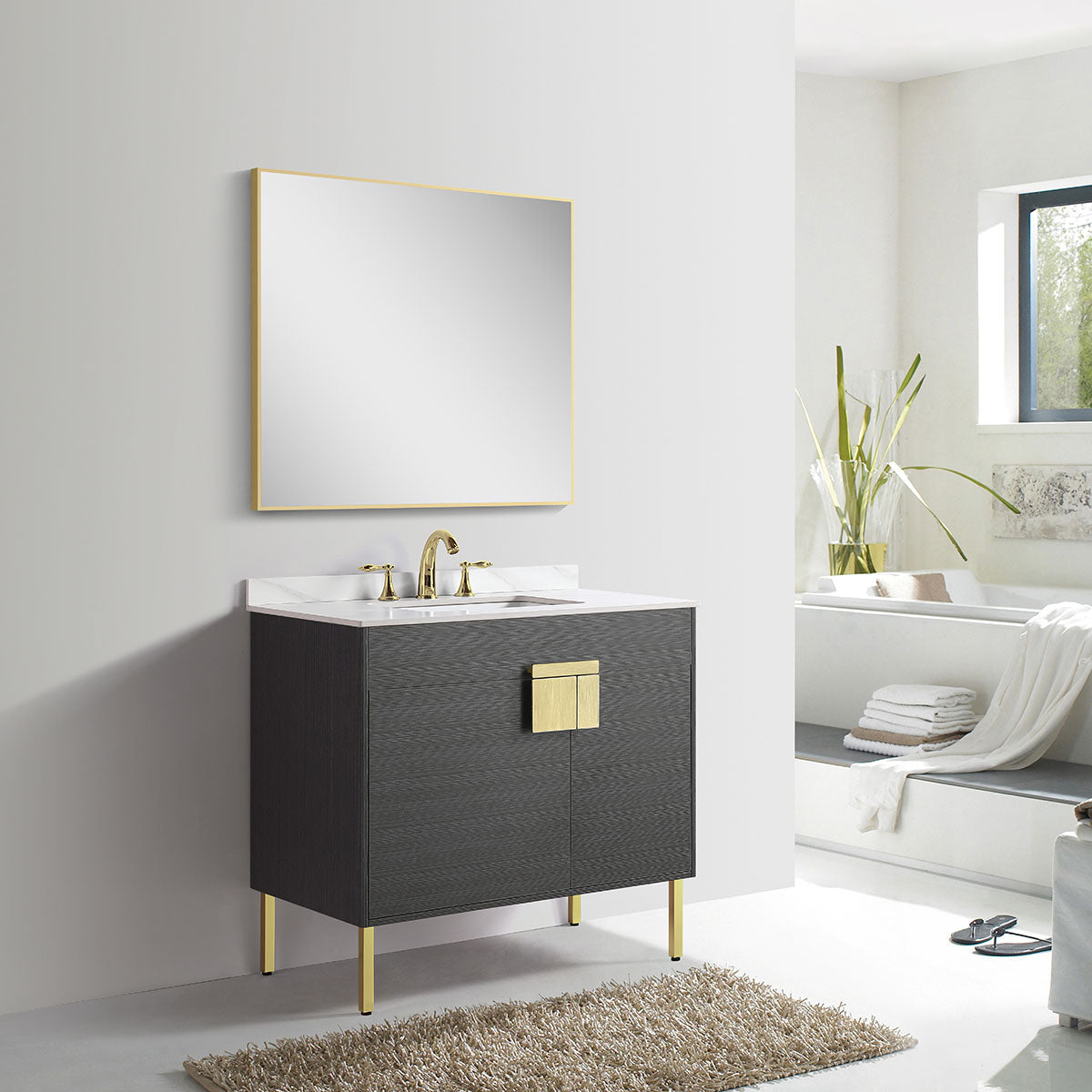 36" V9003 Vanity with Sintered Stone Countertop (Charcoal Grey) - Shop at Home Craft Studio - 3