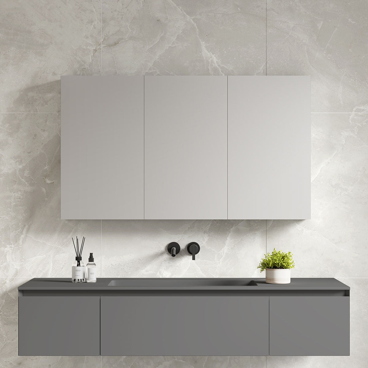 48" Aluminum Medicine Cabinet (Surface Mount/Recessed) - Shop at Home Craft Studio - 1