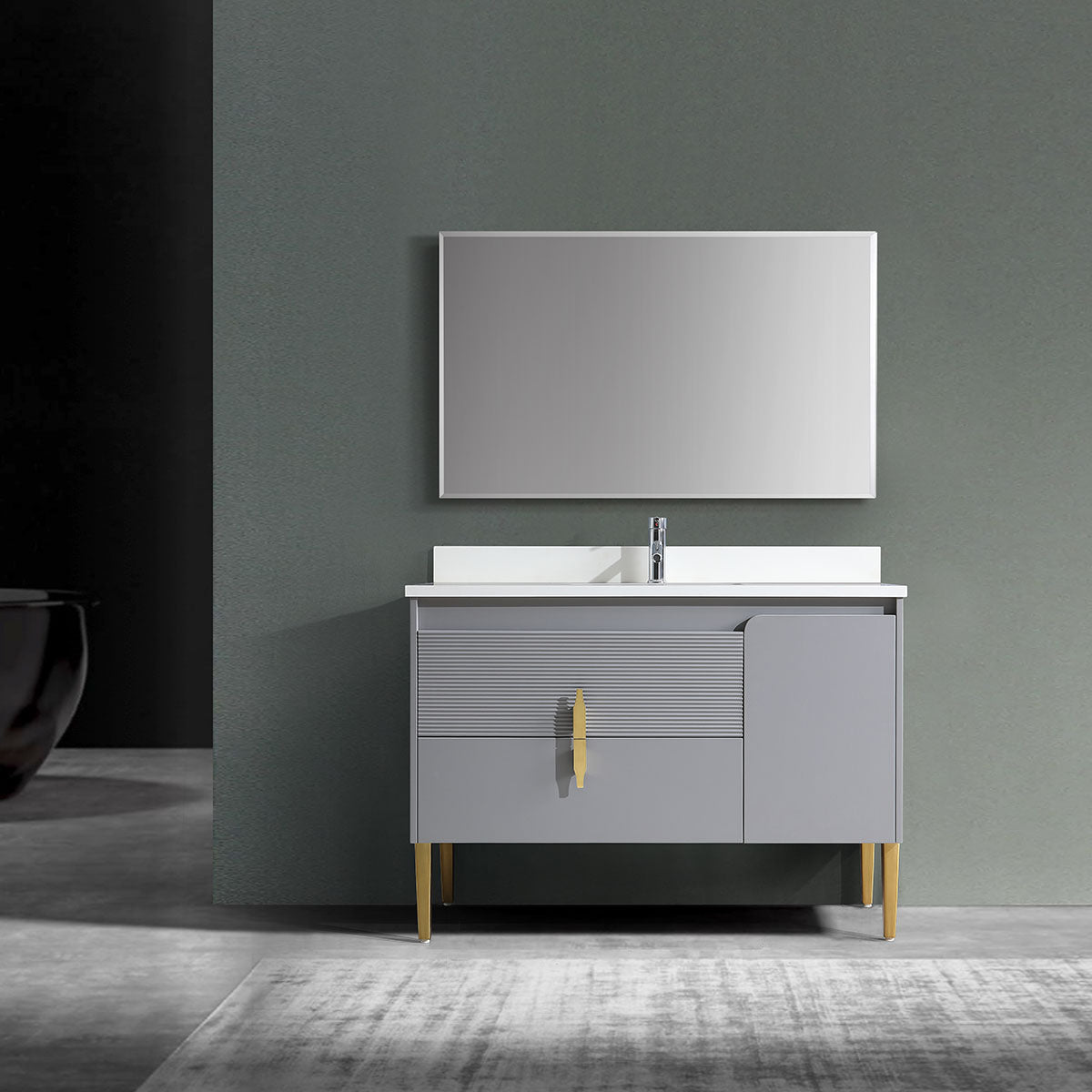 48" Craftsmanship Limited Edition Vanity & Quartz Countertop Combo (Grey) SKU: EN8271 48-GR bathroom vanities - Shop at Home Craft Studio - 1