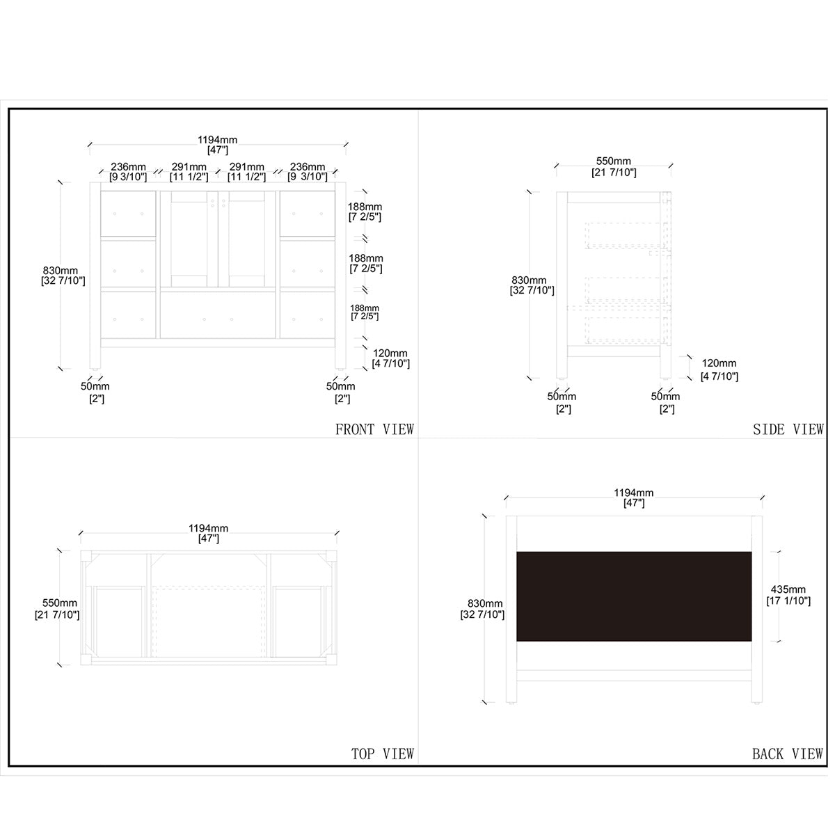 48" V9008 Vanity & Quartz Countertop Combo (Matte Grey) - Shop at Home Craft Studio - 7