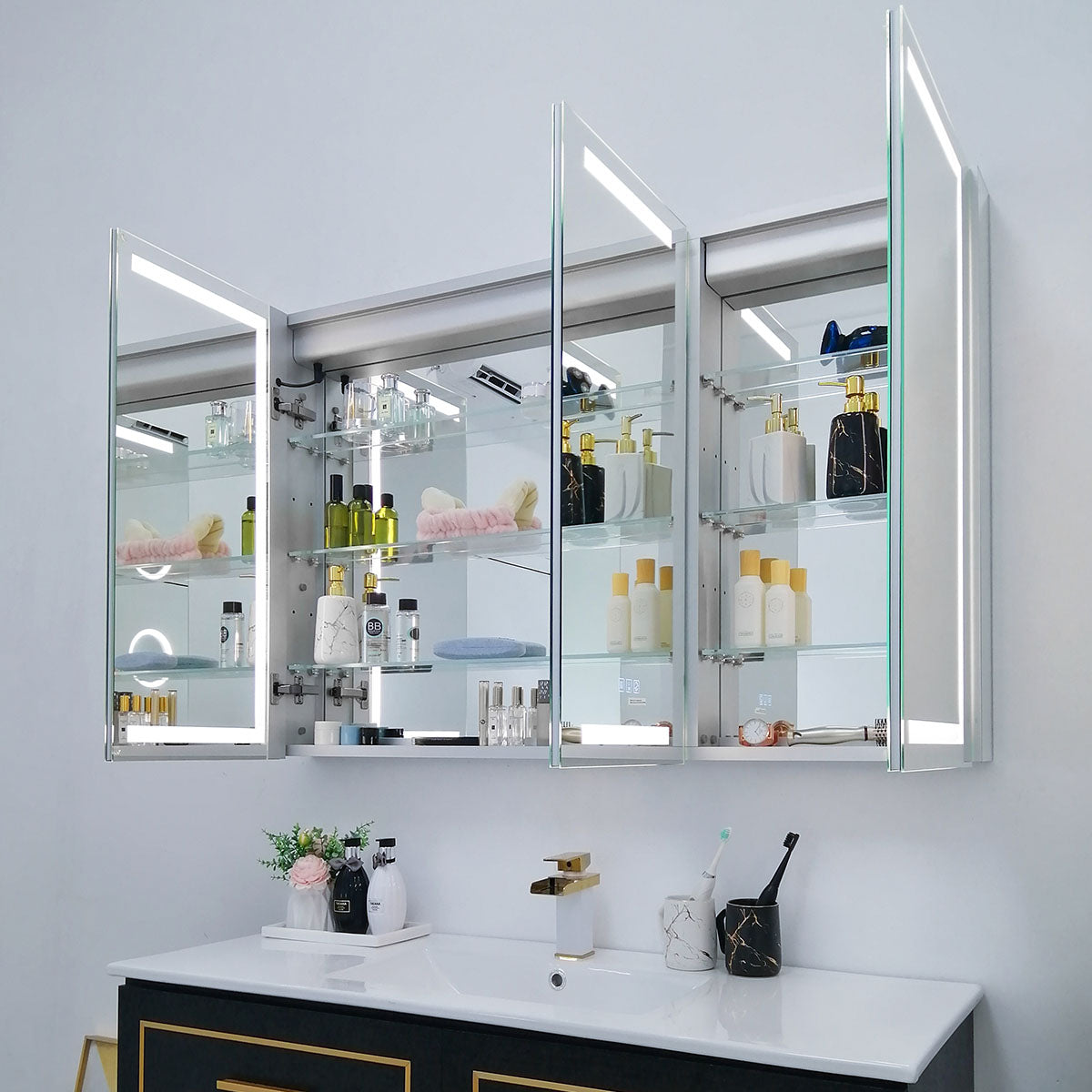 72" LED Ana Medicine Cabinet (Surface Mount/Recessed) - Shop at Home Craft Studio - 5