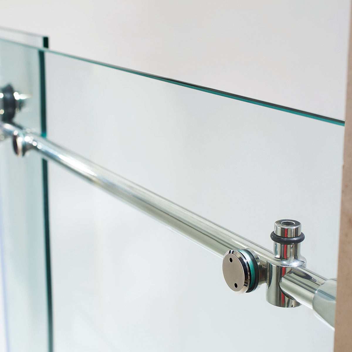 BR01 Joseph Frameless Single Sliding Tub Door with Klearteck Treatment (3/8" Thickness) (Brushed Nickel) - Shop at Home Craft Studio - 15
