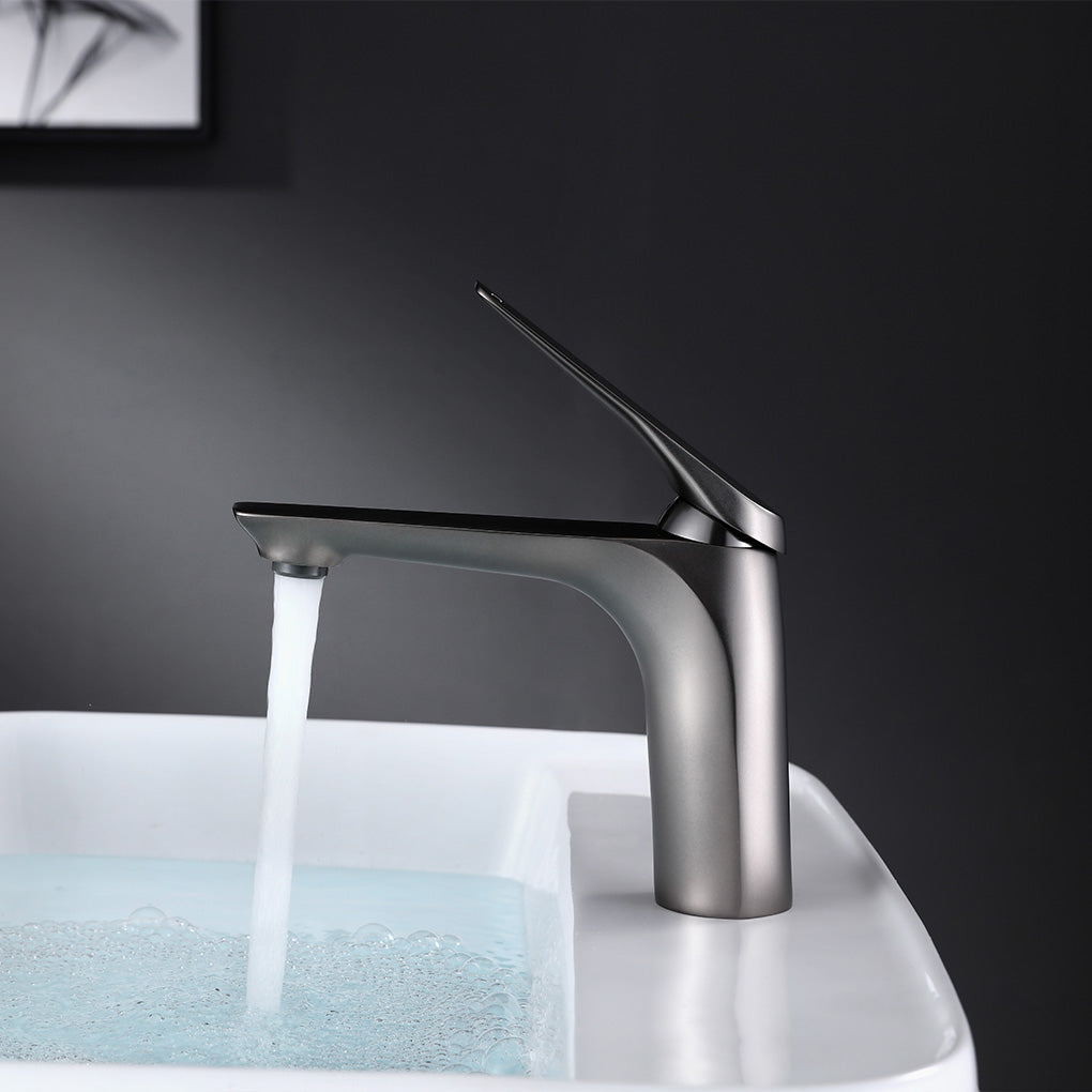 F050 Single Hole Basin Faucet with Pop Up (Brushed Nickel) - Shop at Home Craft Studio - 1