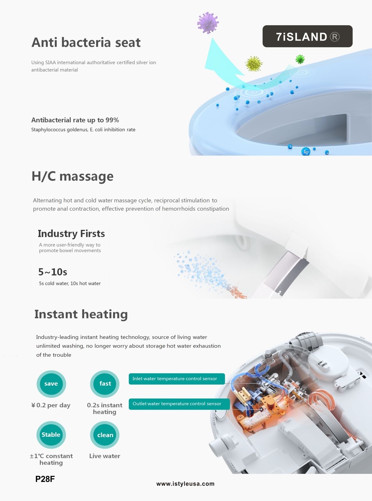 Model-1 Series 8000 Smart Bidet One-Piece Toilet (12" Rough) (Elongated) - Shop at Home Craft Studio - 12