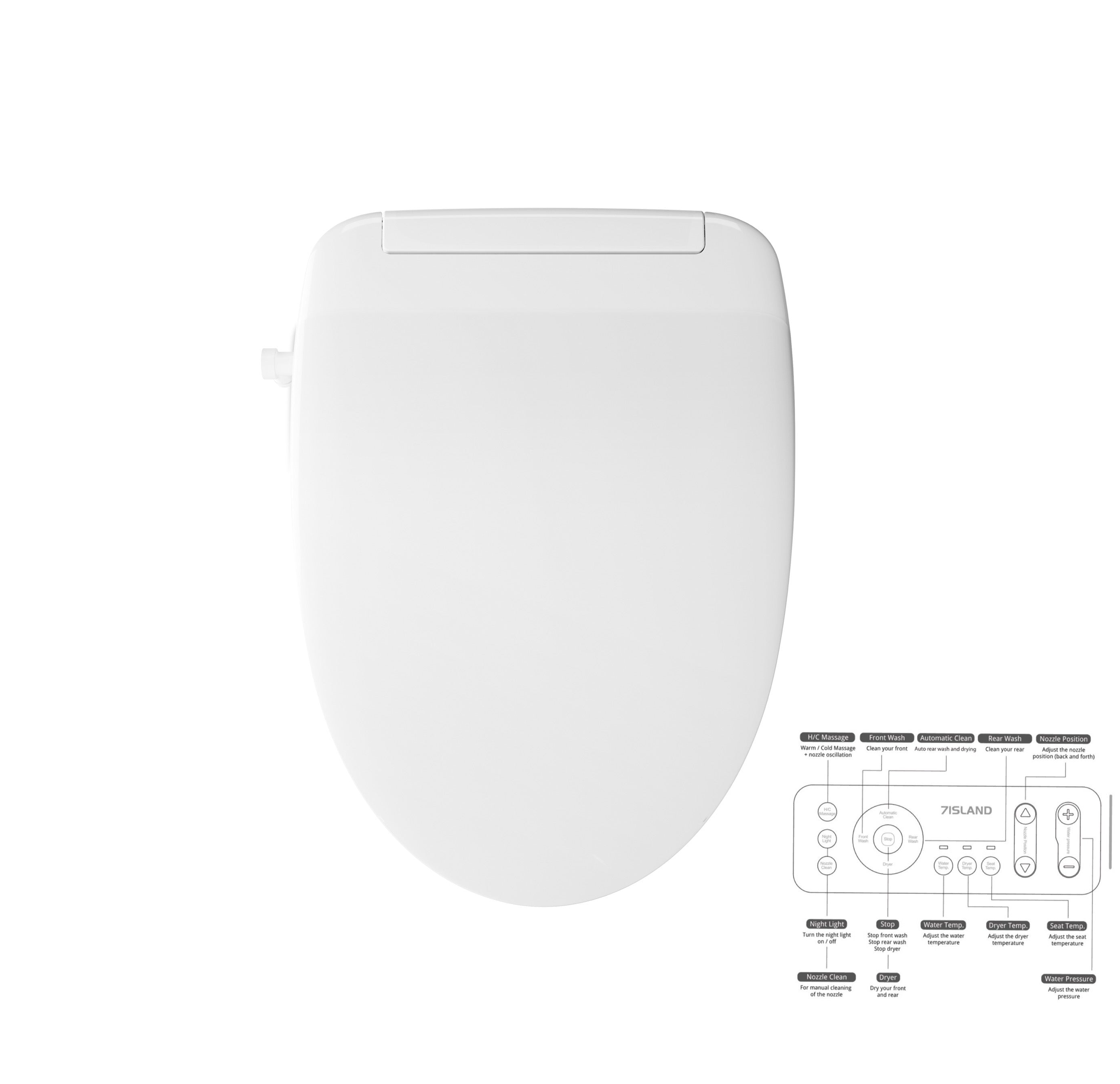 Model 3 SY0101 Smart Bidet Toilet Seat (Elongated) Toilets - Shop at Home Craft Studio - 2