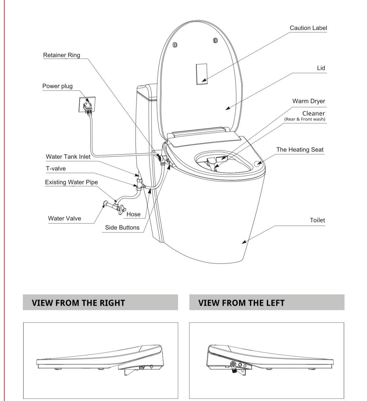 Model 3 SY0101 Smart Bidet Toilet Seat (Elongated) Toilets - Shop at Home Craft Studio - 9