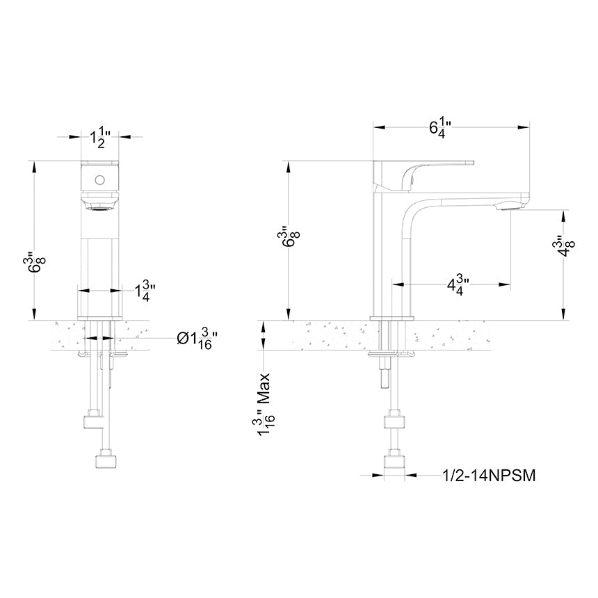 WMD16E98 Single Hole Basin Faucet (Brushed Nickel) - Shop at Home Craft Studio - 3