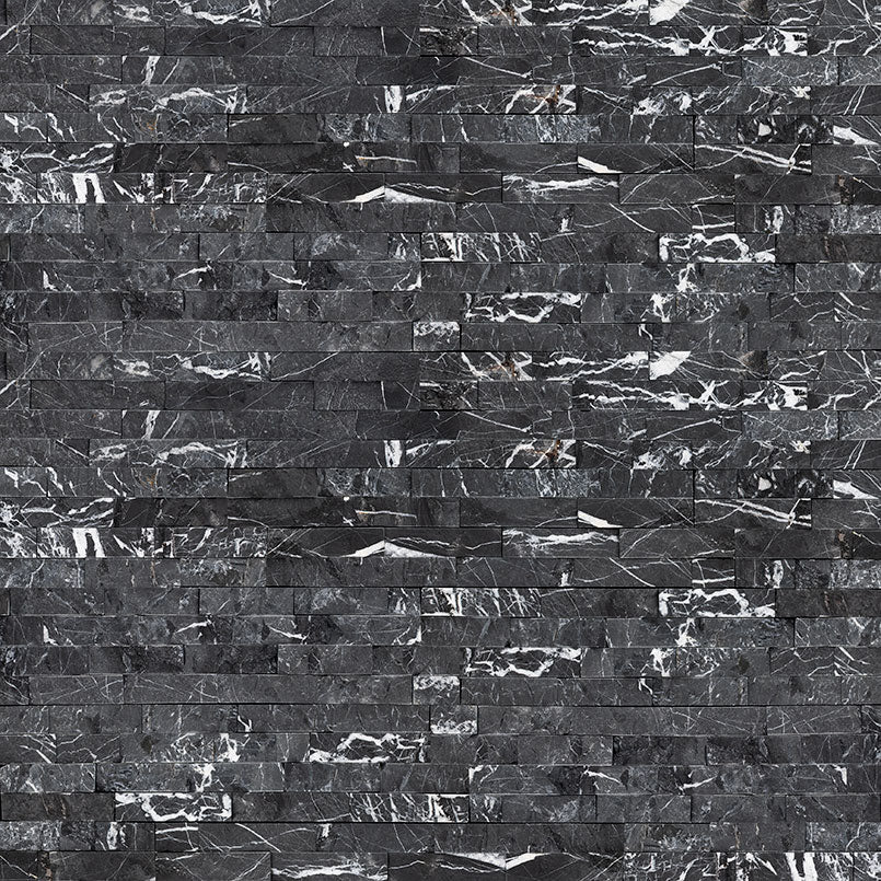 RockMount™ Stacked Stone Panels - Marquina Nero