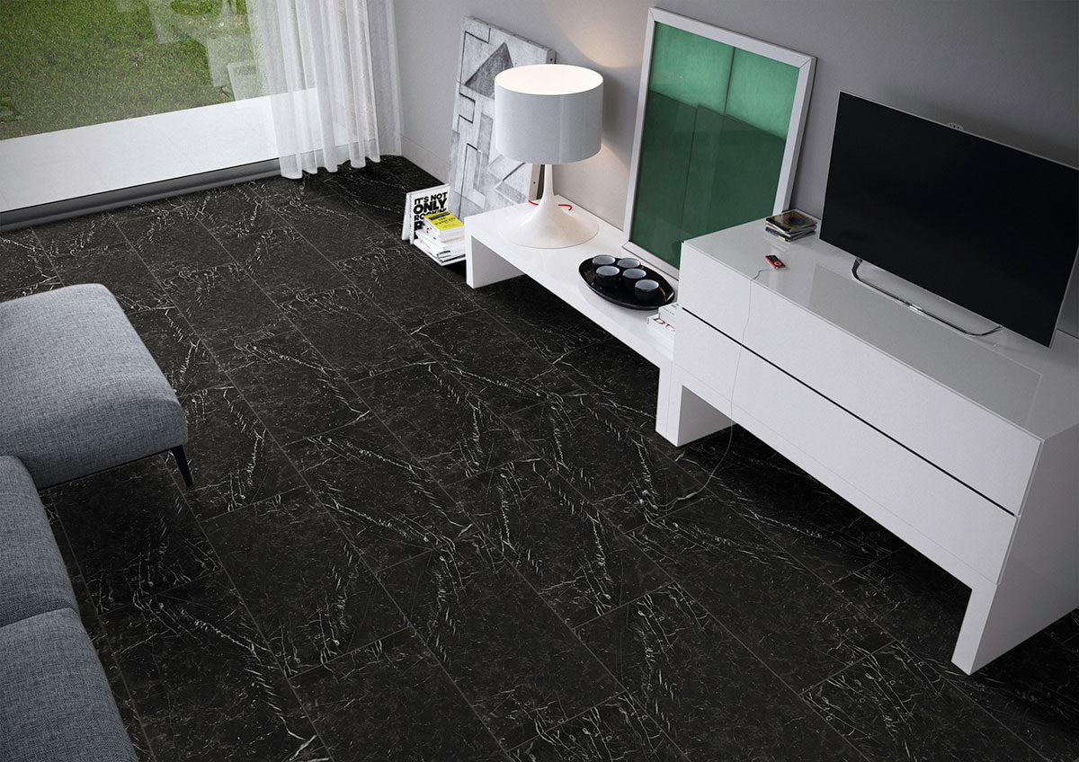 Marquina Noir Porcelain Tile