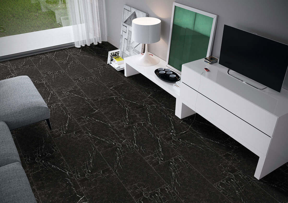 Marquina Noir Porcelain Tile