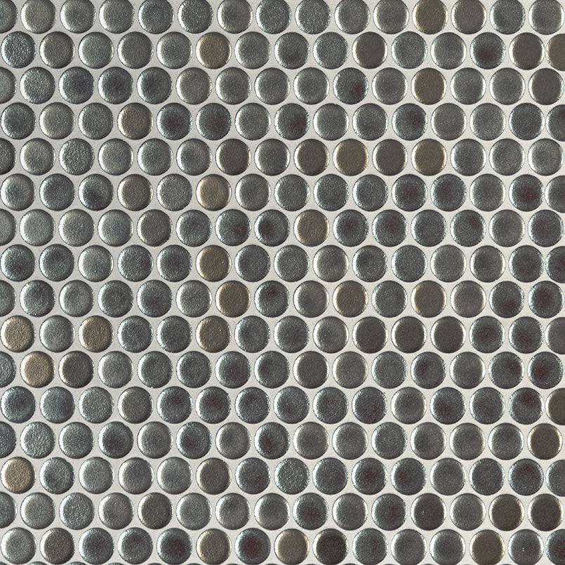 Metallico Penny Round Glass Mosaic Tile