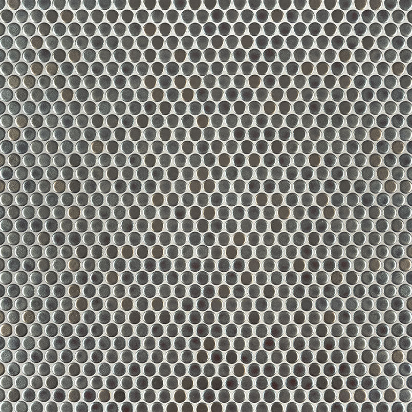 Metallico Penny Round Glass Mosaic Tile