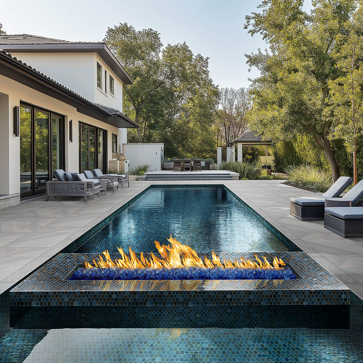 Penny Round Azul Glossy