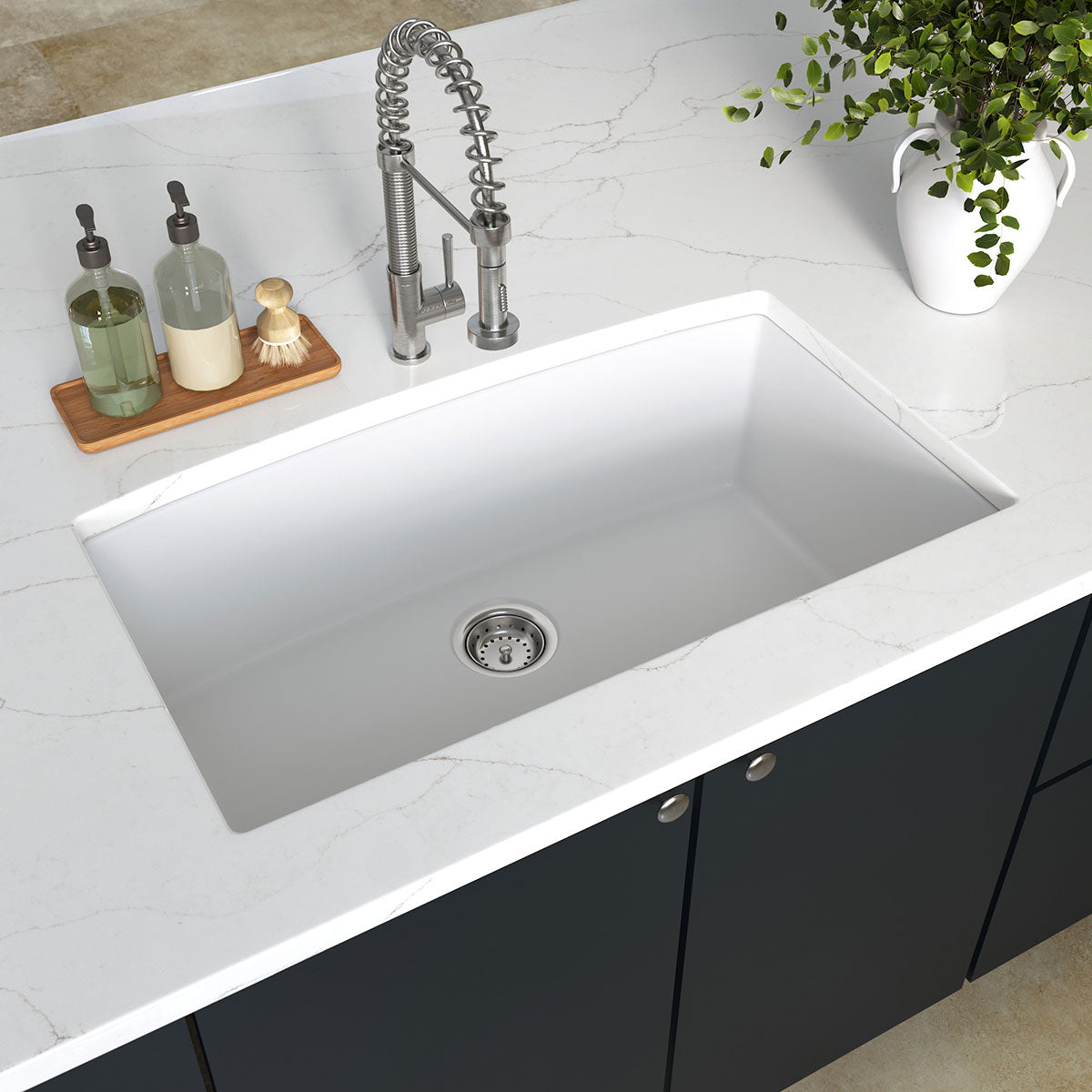 White Quartz Single Bowl 3219