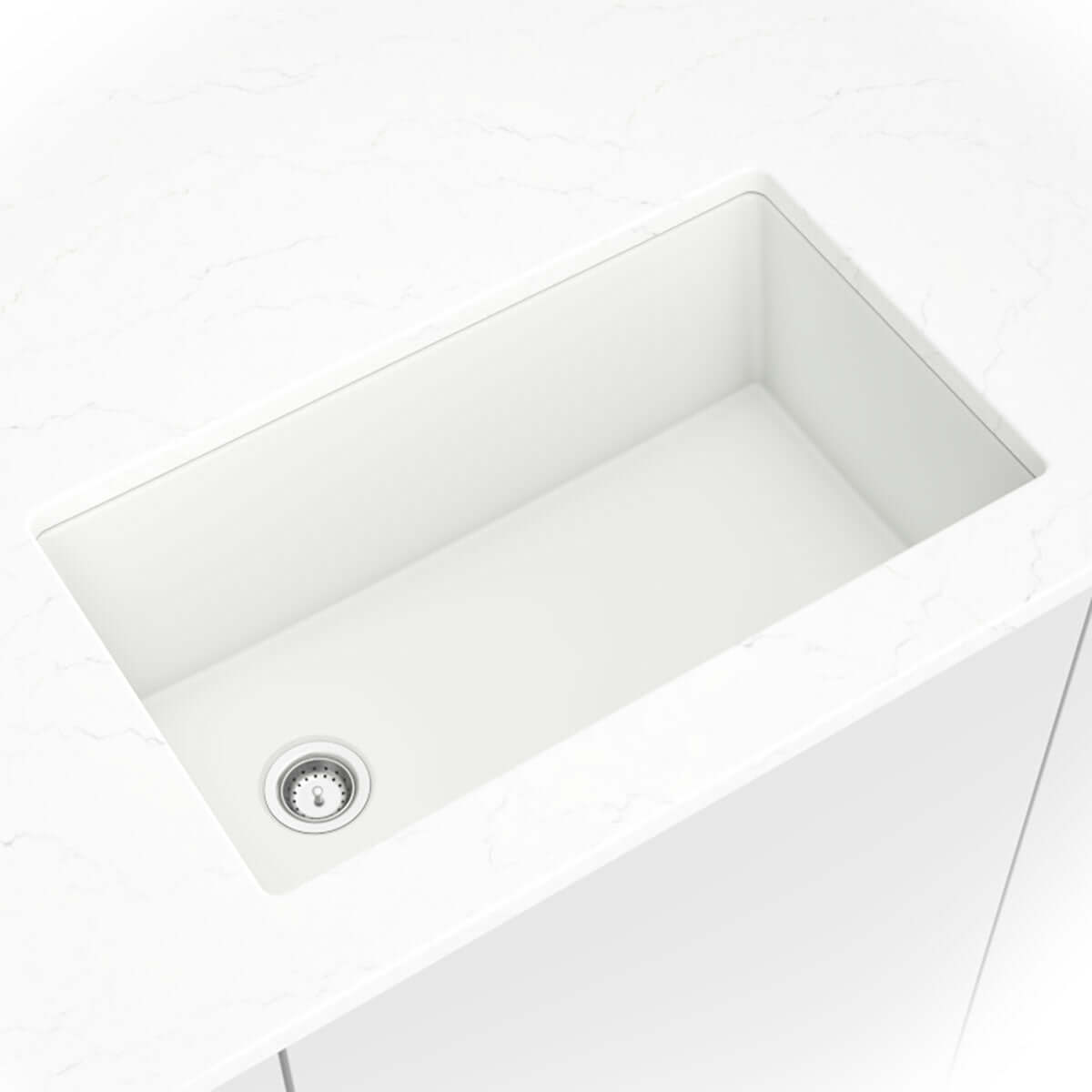 QUARTZ WHITE STRAIGHT SINK 3119 Kitchen & Vanity Sinks - Shop at Home Craft Studio | Call