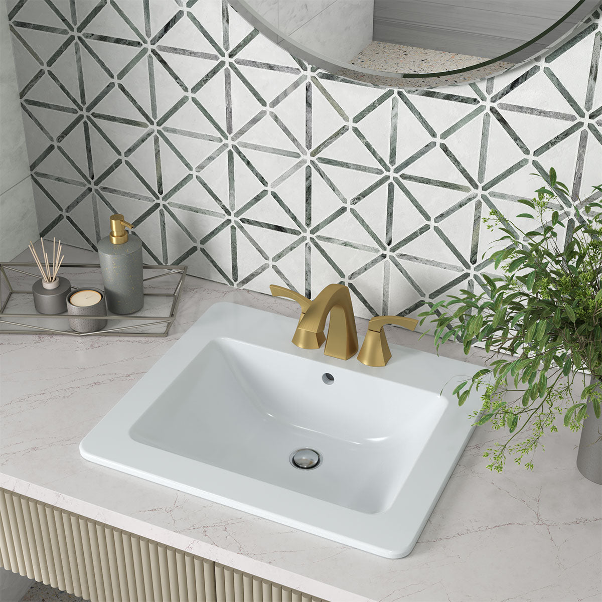 Overmount White Rectangle 2118