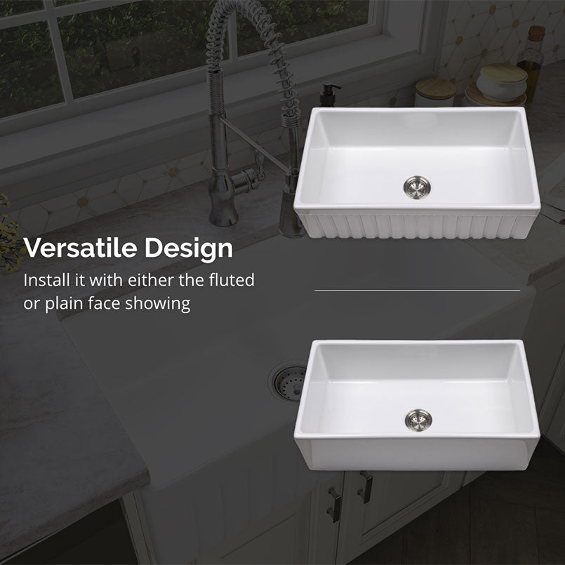 Fireclay Farmhouse White Single Bowl-3318