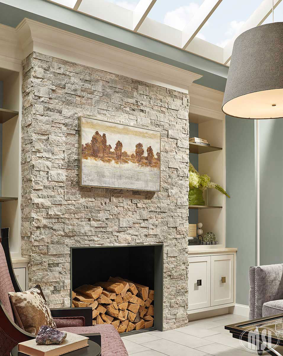 RockMount™ Stacked Stone Panels - Silver Travertine