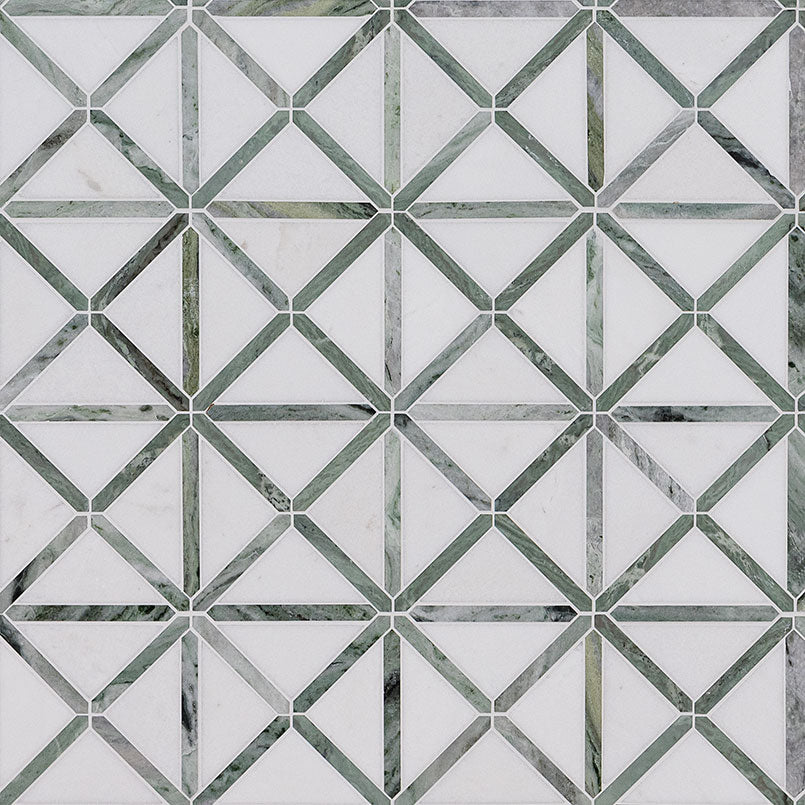 Verdant Green Geometrica Pattern Pol