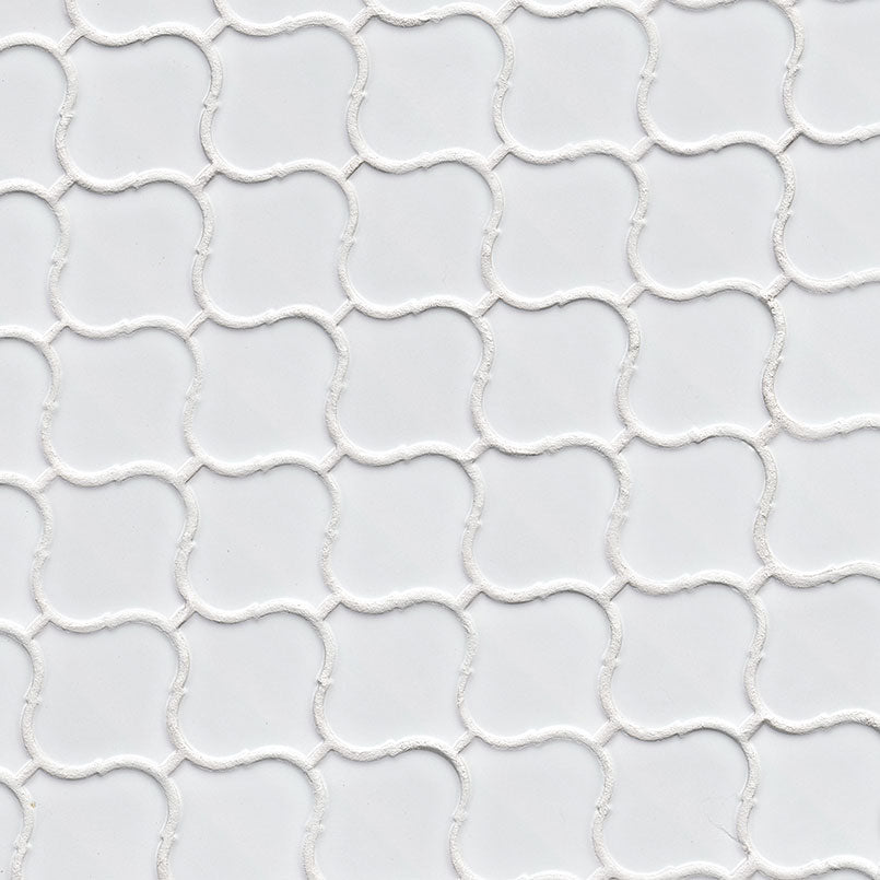White Glossy Arabesque Tile