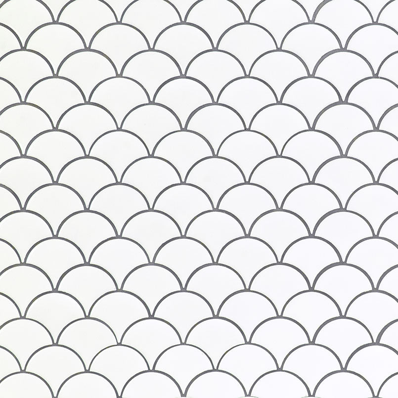 White Glossy Fish Scale Mosaic