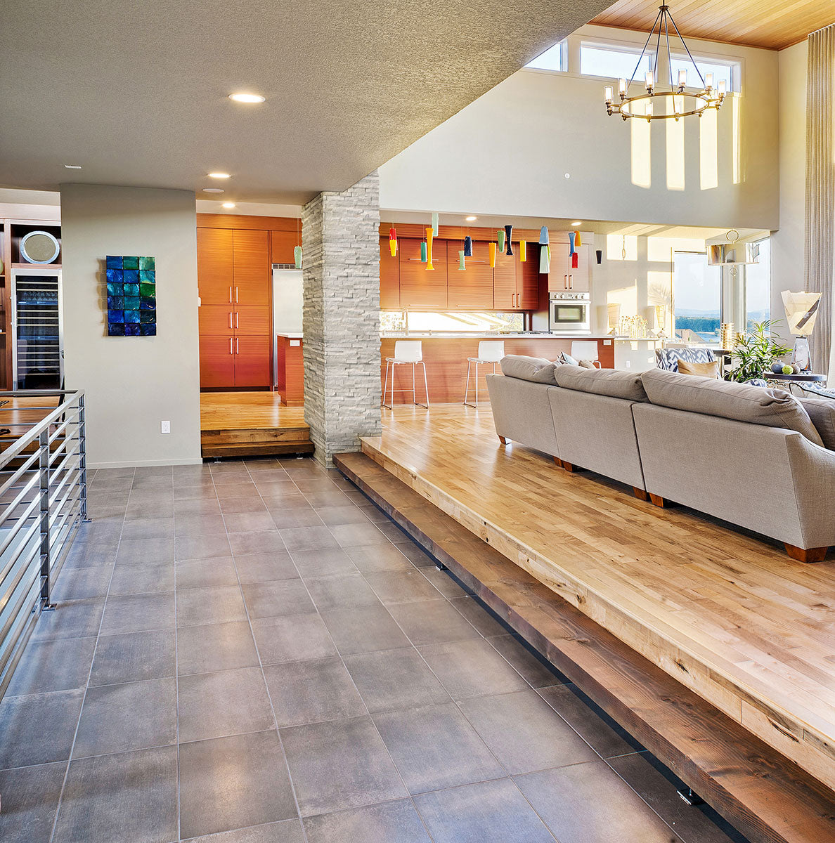 RockMount™ Stacked Stone Panels - White Oak Multi Finish