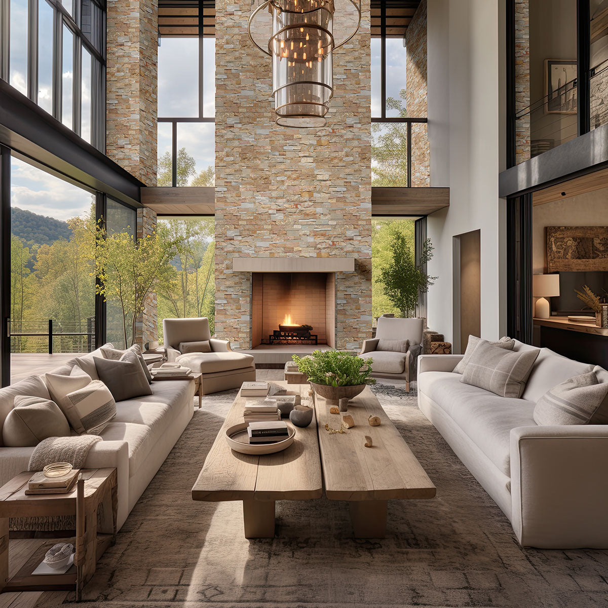 XL RockMount™ Stacked Stone Panels - Golden White