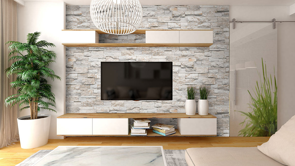 XL RockMount™ Stacked Stone Panels - Royal White