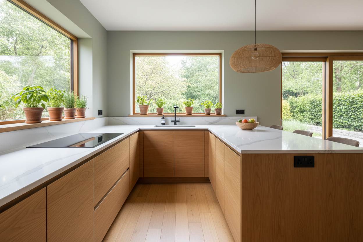 Eco-Friendly Kitchen Renovation: Sustainable Cabinets, Low-VOC Finishes & Green Countertops