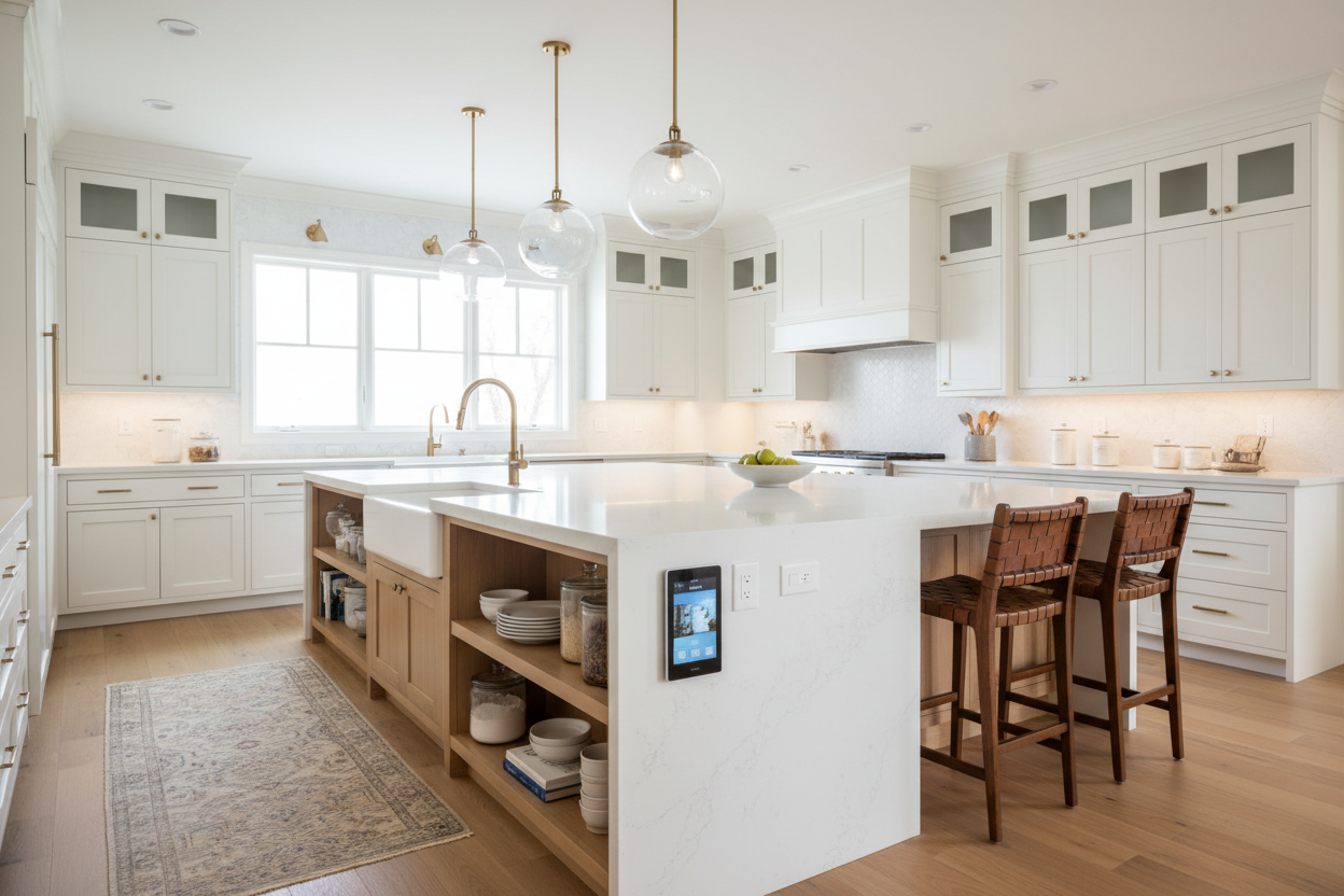 The Multifunctional Kitchen Island: Storage, Seating, Sink & Smart Tech in One