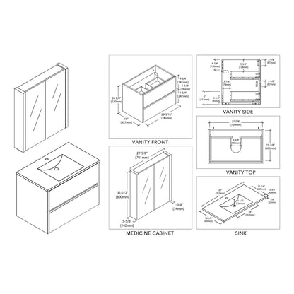 Valencia 30 Inch Vanity
