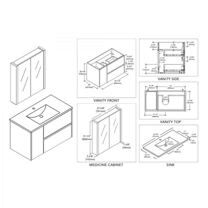 Valencia 36 Inch Vanity