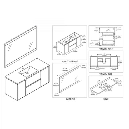 Valencia 48 Inch Single Vanity
