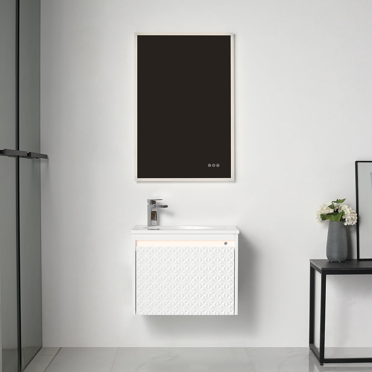 Thun 24″ Vanity With Droplet-Shaped Basin (LED Illuminated)