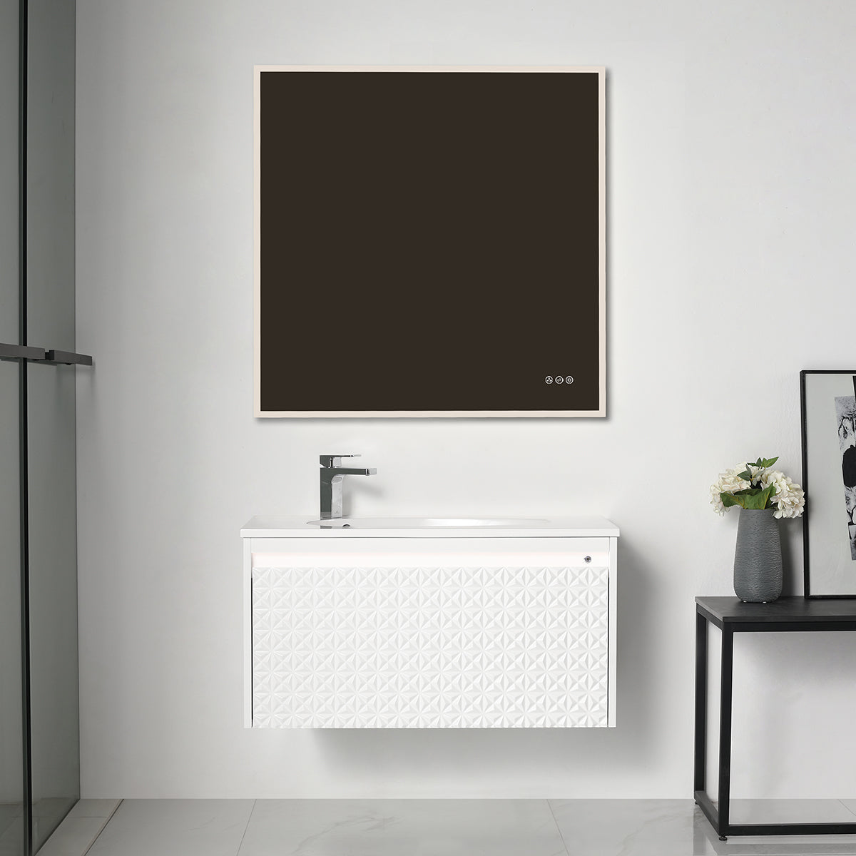 Thun 36″ Vanity With Droplet-Shaped Basin (LED Illuminated)