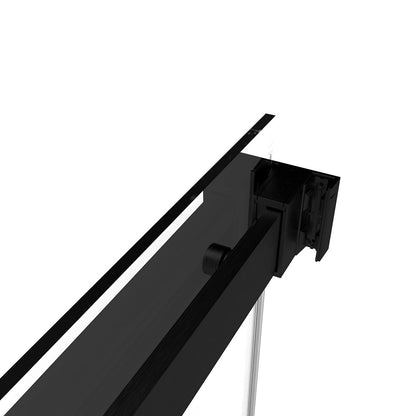 48" DQZ Nicholas Series Frameless Bypass Shower Door with Klearteck Treatment  (3/8" Thickness) (Matte Black)