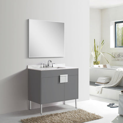 36" V9003 Vanity with Sintered Stone Countertop (Matte Grey）