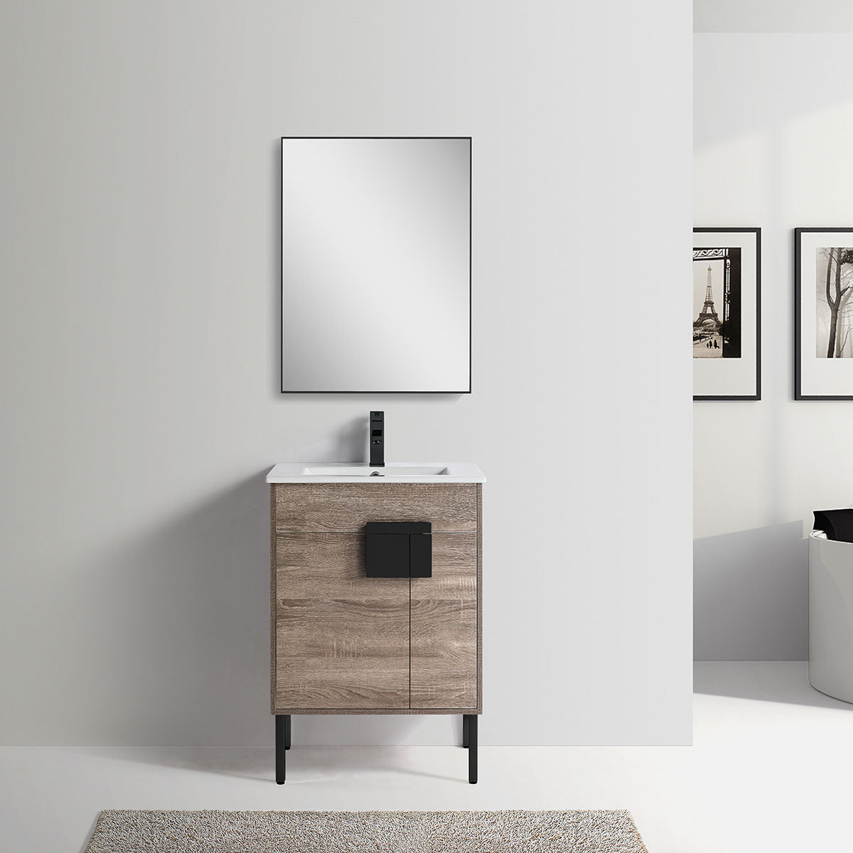 24" V9003 Vanity with Ceramic Sink (Sonoma Oak)