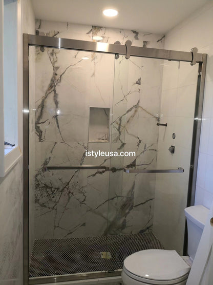 *NEW COLOR 60" GBY22 Owen Bypass Series Shower Door with Klearteck Treatment (3/8" Thickness) (Matte Black)