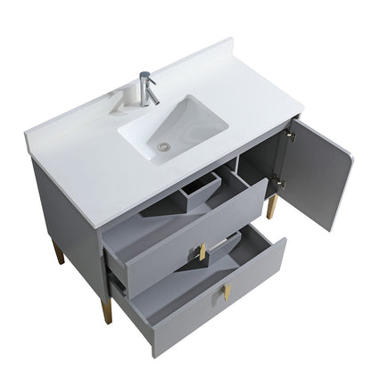 48" Craftsmanship Limited Edition Vanity & Quartz Countertop Combo  (Grey)  SKU: EN8271 48-GR