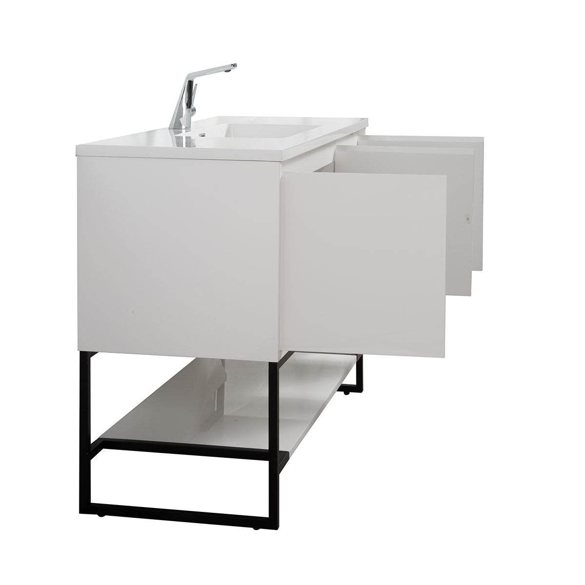 48" V9006 Allen Vanity &  Acrylic Basin (Glossy White)