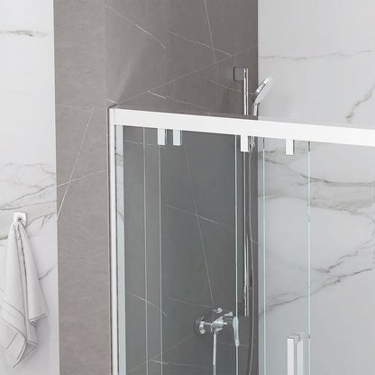 42" Monaco Sliding Shower Door (5/16" thickness) (3 Panels) (Chrome)