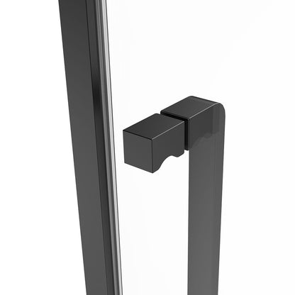 36" AH01 Series Frameless Swing Shower Door with Klearteck Treatment (Fixed 3/8" & Swing 5/16" Thickness) (Matte Black)