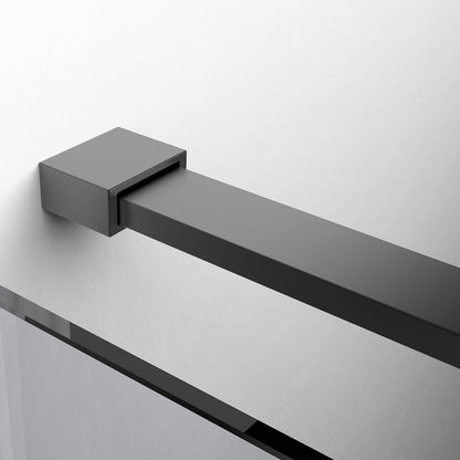 36" AH01 Series Frameless Swing Shower Door with Klearteck Treatment (Fixed 3/8" & Swing 5/16" Thickness) (Matte Black)